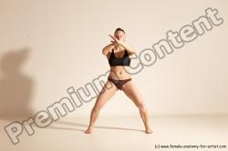 Underwear Martial art Woman White Moving poses Average long colored Dynamic poses Academic